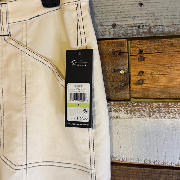 NWT KARL LAGERFELD Contrast Trim Wide Leg Coordinating Pants - Picture 10 of 10